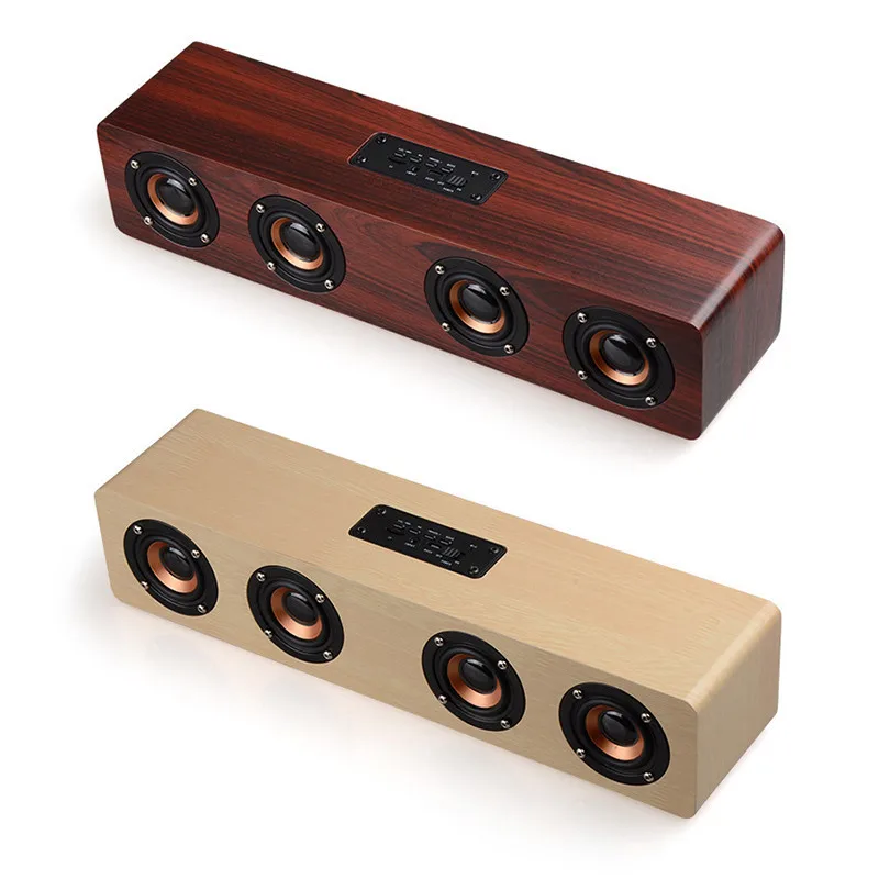 12W Hifi Bluetooth Speakers Wireless Stereo Subwoofer Altavoz Wood Home