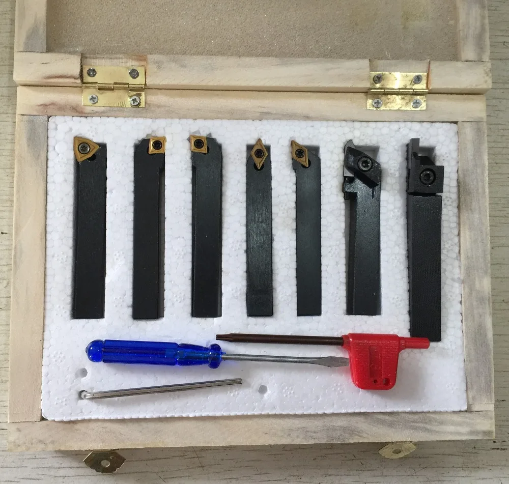 8mm 7pcs/set indexable lathe cutting tools set with insert for CNC