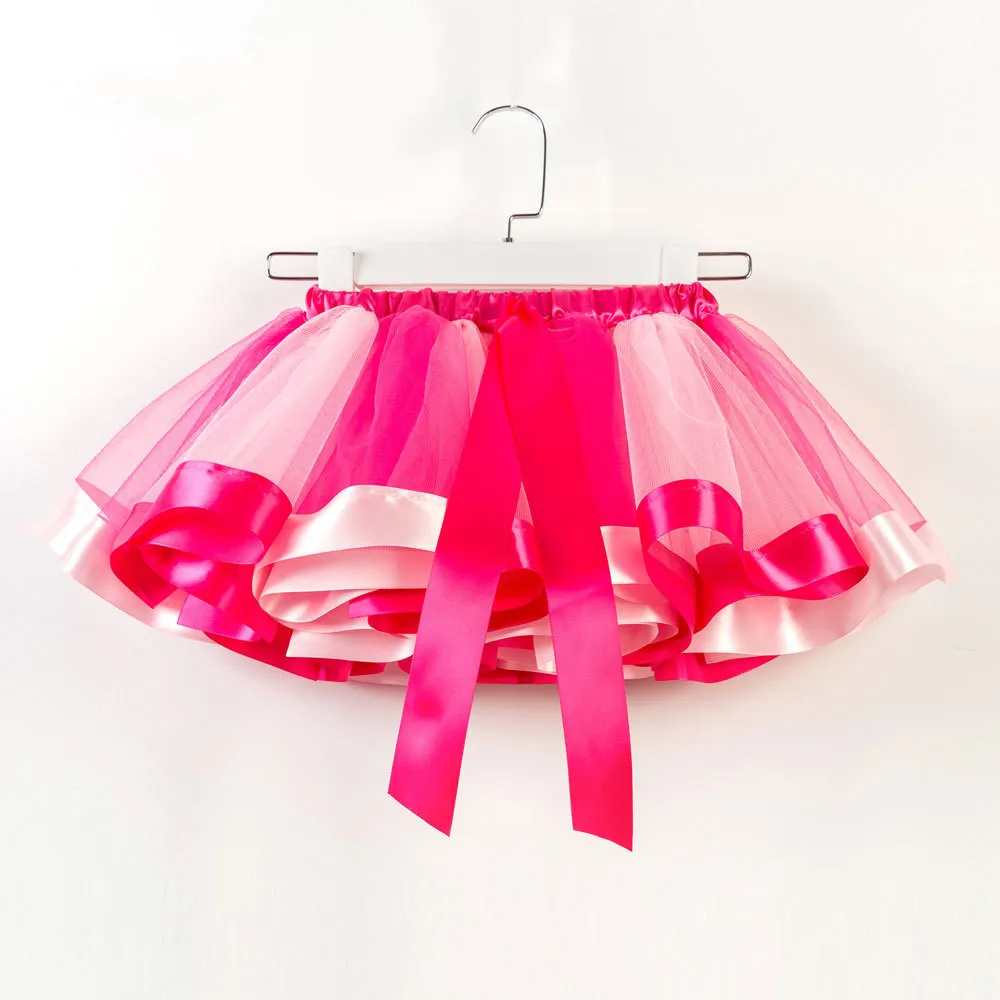 

2019 New Fashion Kids Girls Rainbow Tulle Stage Skirts Children's Party Ballet Colorful Dance Tutu Skirts 2-11Y