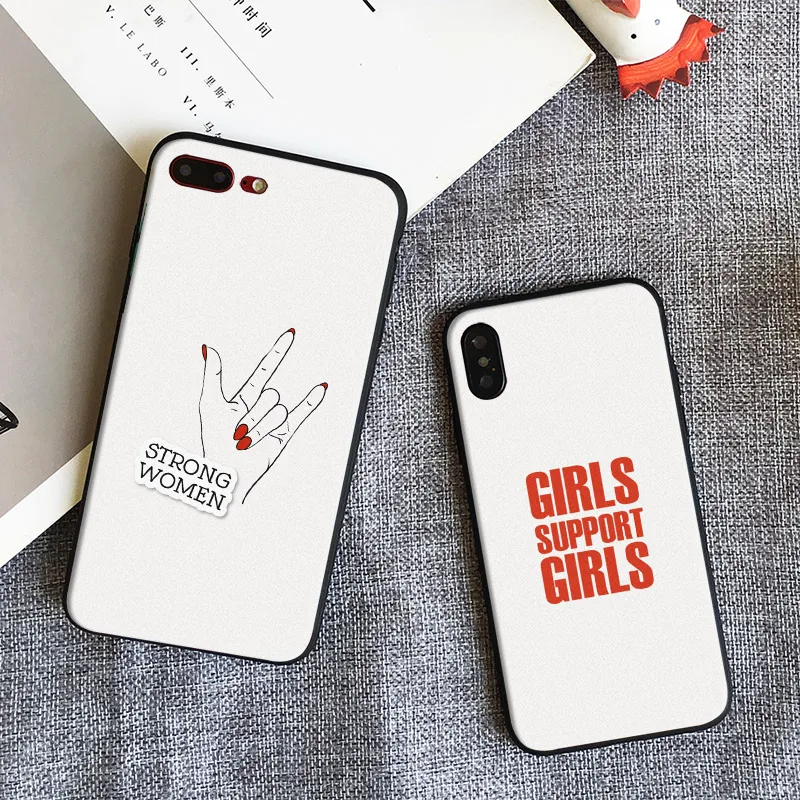 

Aesthetics Minimal Girl power Feminist Soft Silicone Phone Case Shell For Apple iPhone 5 5s Se 6 6s 7 8 Plus X XR XS MAX