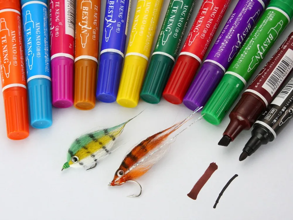 

Fly Tying Marker Set waterproof 12 Colors ; C60201