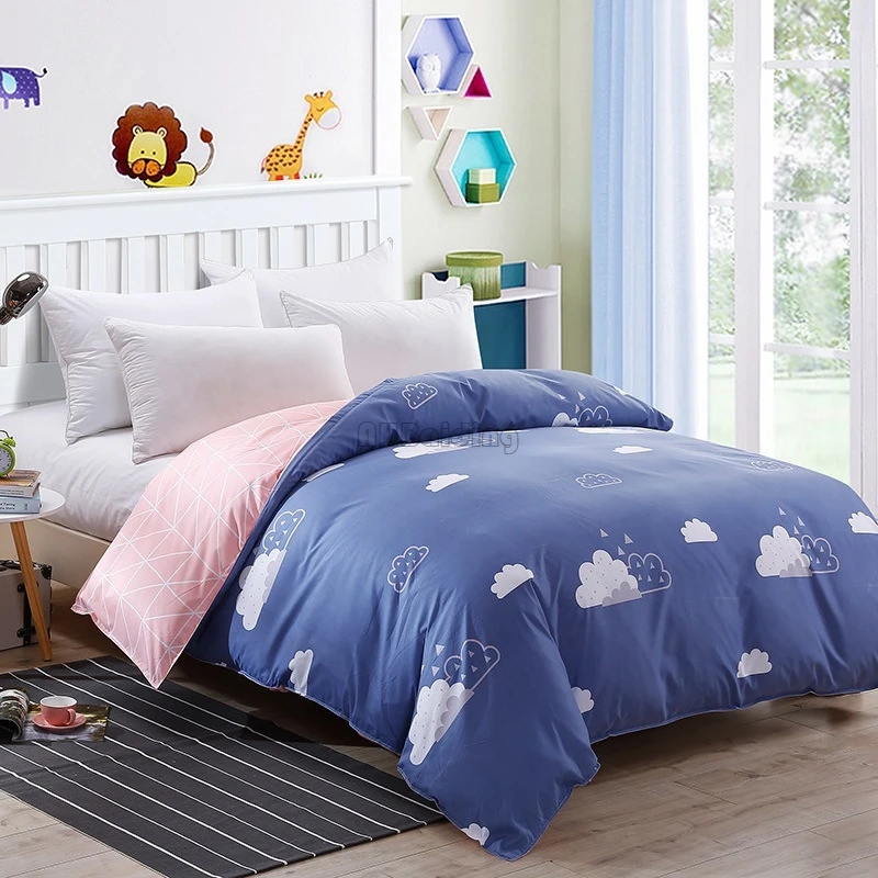 Домашний текстиль фиолетовый цветочный принт пододеяльник полиэстер тканевое одеяло Чехол Двойной Полный queen King size постельное белье