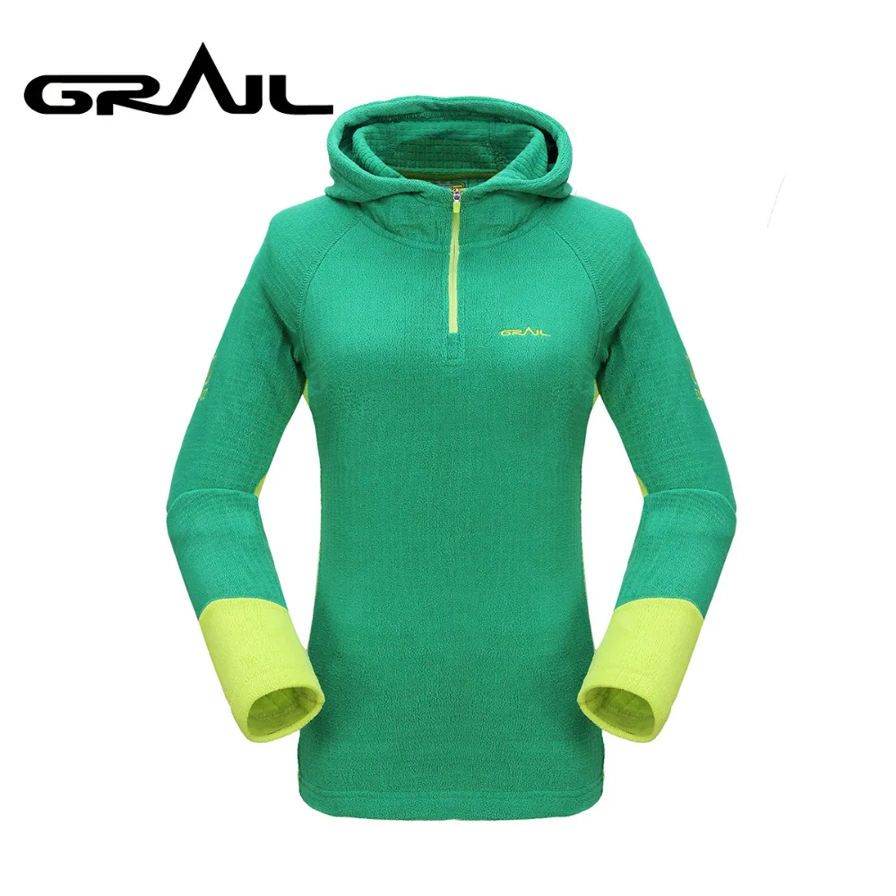 

GRAIL PolarTec Fleece Thermal Knit Hoodies Outdoor Sportswear of Women Windproof Breathable Hiking Fleece Jacket Coat Warm 7320A