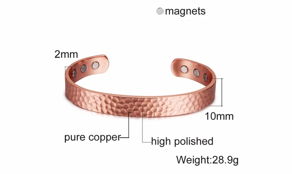 Meatlhy Magnetic Copper Bracelets & Bangles Adjustable Cuff Bracelets Charms Health Energy Bracelet for Men Women Arthritis_voghion.com