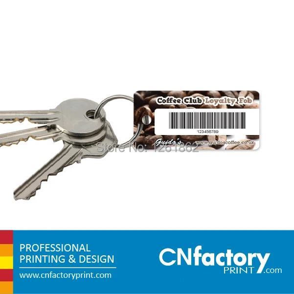 custom printing plastic keytag pvc barcode key tag key fobs free