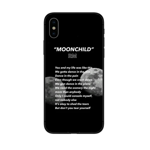 RM Mono Mixtape moon child черный мягкий ТПУ чехол для телефона чехол для iPhone X 10 XR XS Max 8 7 6s Plus 5 6 SE 5S задняя крышка чехол