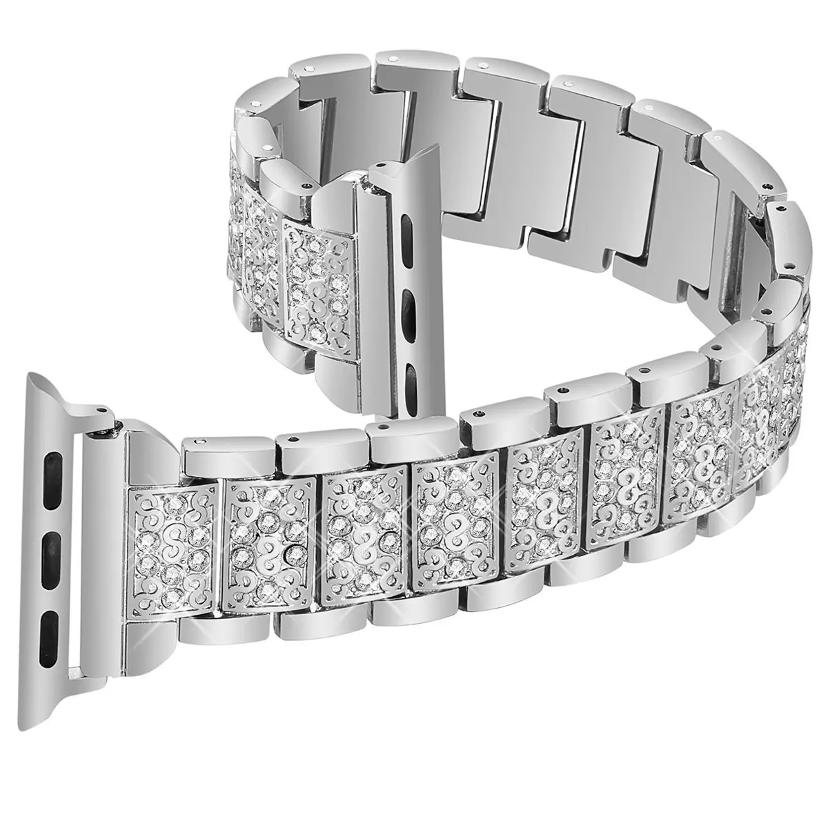 JANSIN женский бриллиантовый ремешок для часов Apple Watch 38 мм 42 мм 40 мм 44 мм браслет из нержавеющей стали ремешок для iWatch серии 5 4 3