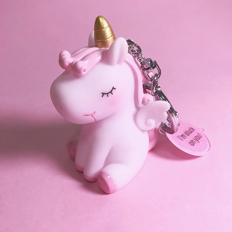 

Unicorn small toy Anime Unicorn Plush tata Toy With Keychain doll keychain vent Decompression toy Bag Hang Pendant unicornio