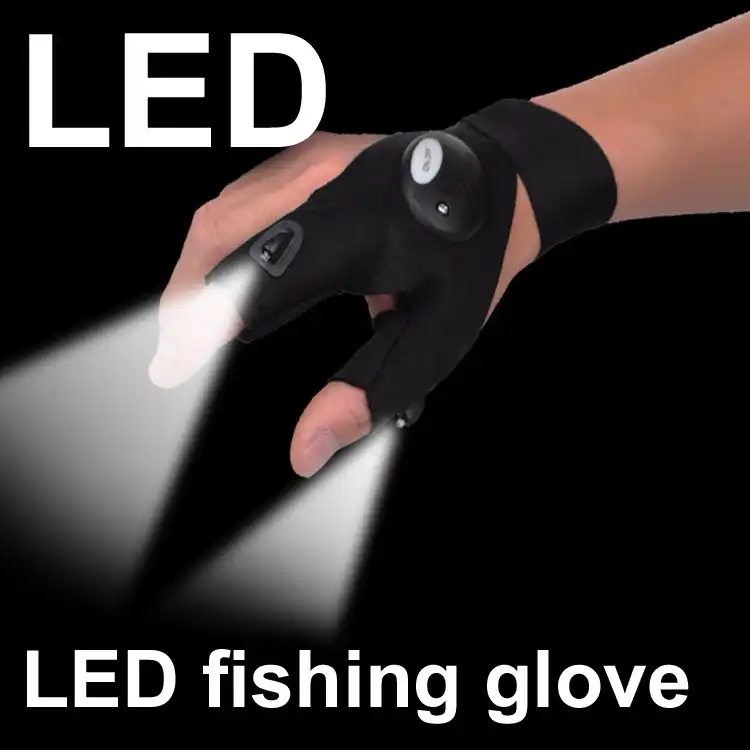 Finger Gloves w// LED Light Flashlight Tools Outdoor Gear Rescue Night Fishing