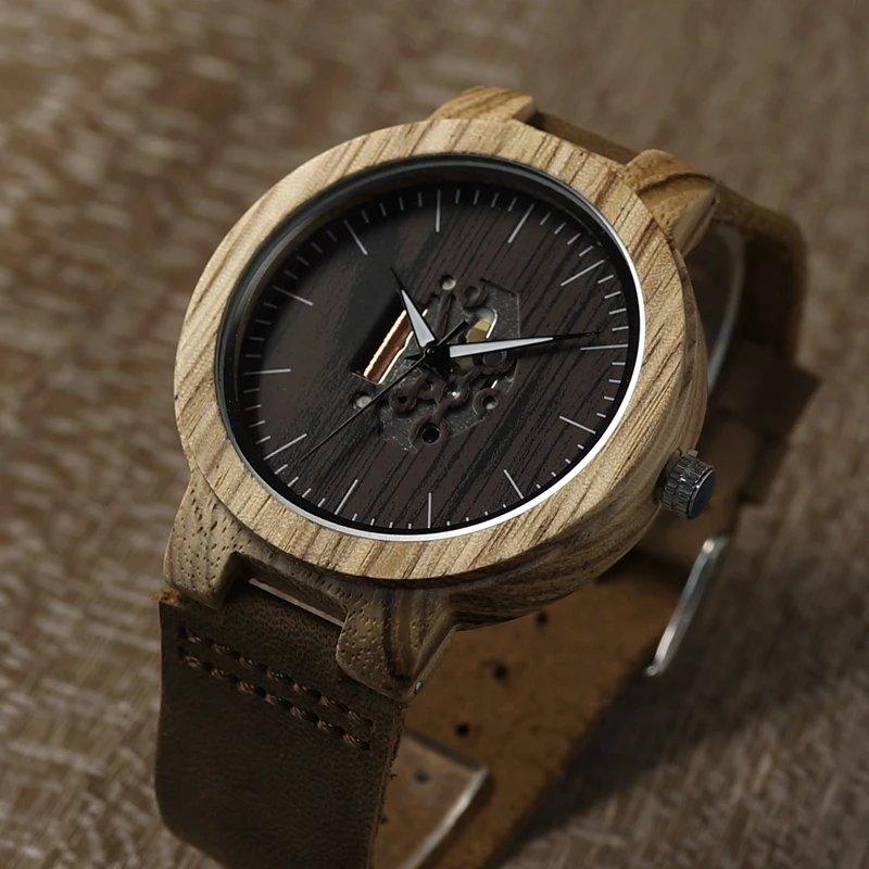 mens wooden watches leather strap (11)