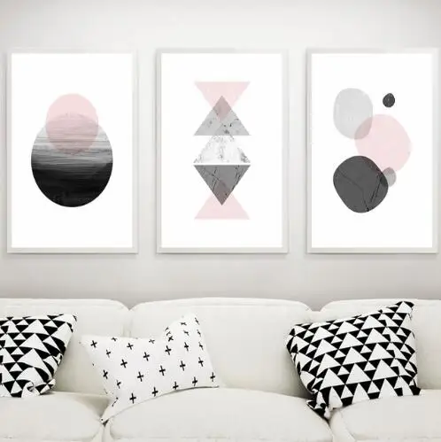 

Nordic Geometry Black And White Decoration Painting Wall Pictures For Living Room Canvas Painting Nordic Poster And Prints