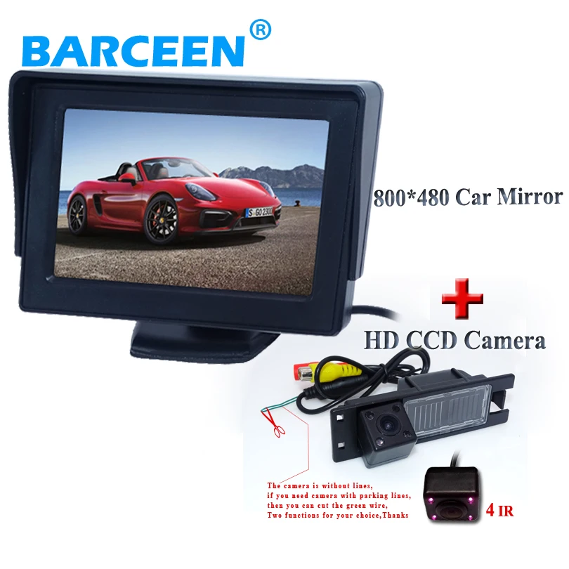 Монитор заднего вида TFTCar 800x480 4 3 дюйма + камера для Opel Astra H /Corsa D/ Meriva A /Vectra C/Zafira B/FIAT |