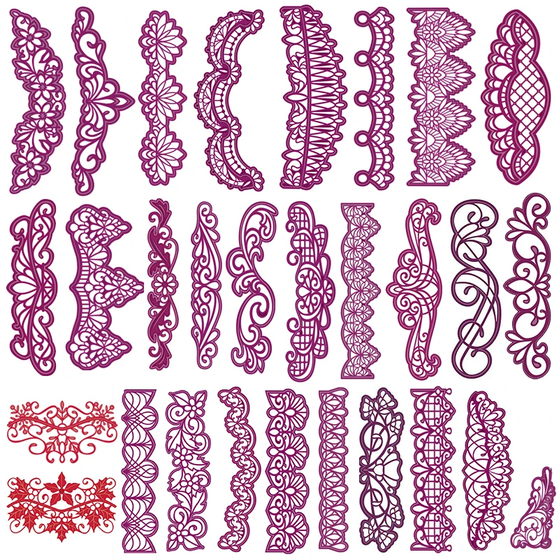 

Borders Lace Edges Metal Cutting Dies Stencils for Scrapbooking Embossing Die Paper Cards Making Album Decorative New 2019