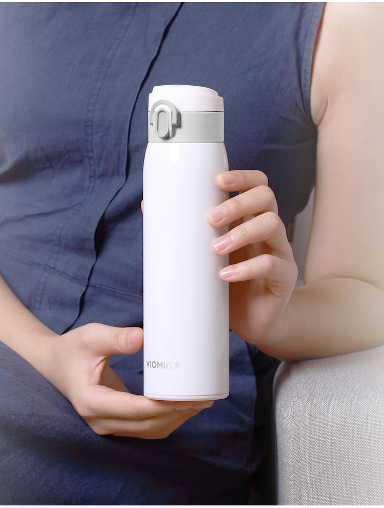 Термос Xiaomi VIOMI, лучшая чашка, чашки из нержавеющей стали, колба, бутылка для воды, чашка, 24 часа, термос, 460 мл, одна рука, Вкл/закрывает