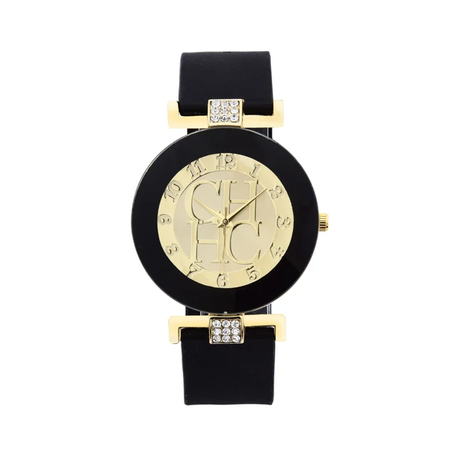 New Fashion Brand Black Geneva Casual Quartz Watch Women Crystal Silicone women' New Fashion Brand Black Geneva Casual Quartz Watch Women Crystal Silicone women'
