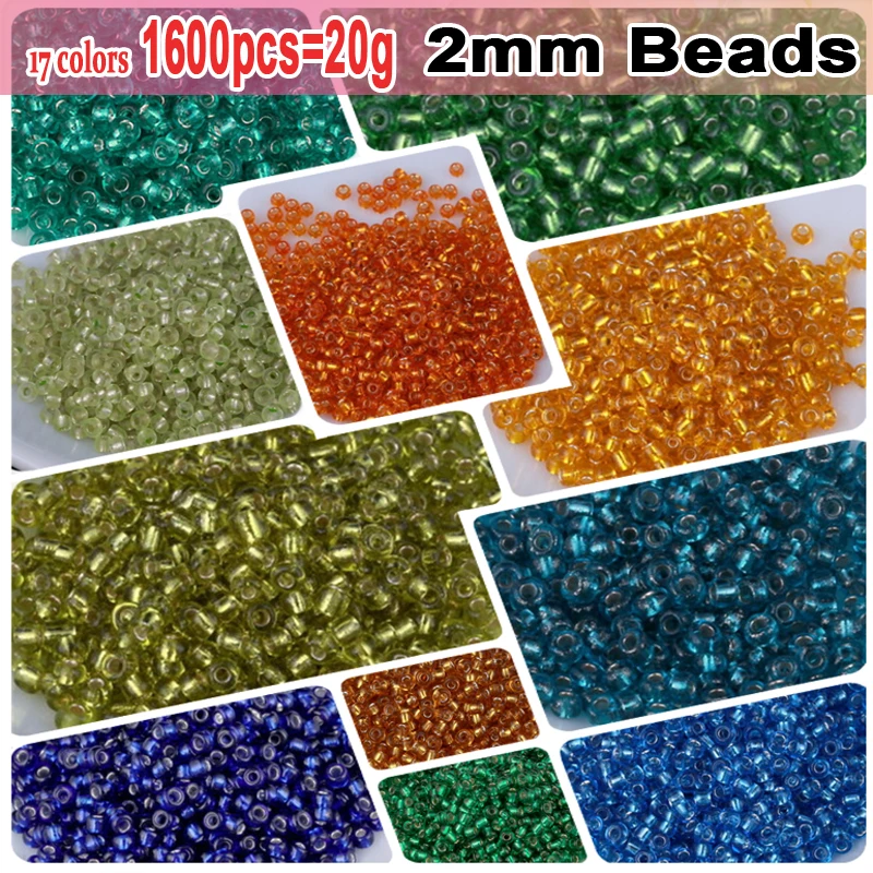 

Mini Size 2mm 1600pcs = 20g DIY Artistical Design Beads Sewing On Garment Beads For Beaded Accessories