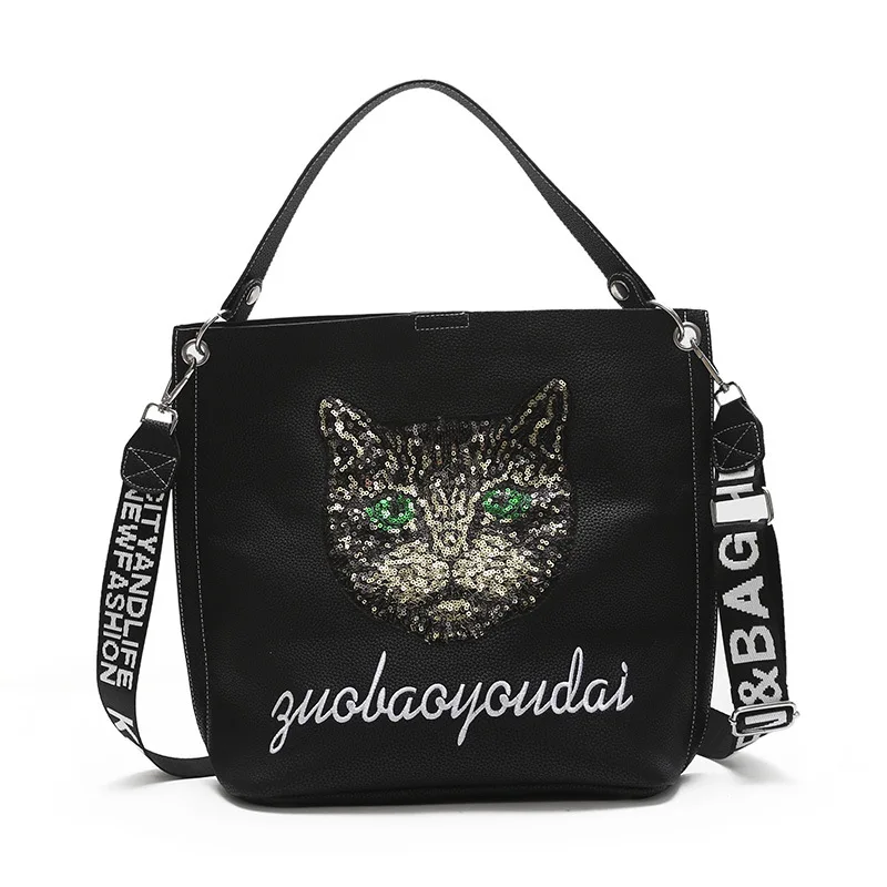

Luxury Brand Designer Women Bag Sequin cat Handbags For Women Shoulder Bags Crossbody Leather Ladies Handbags 2019 Tote Female