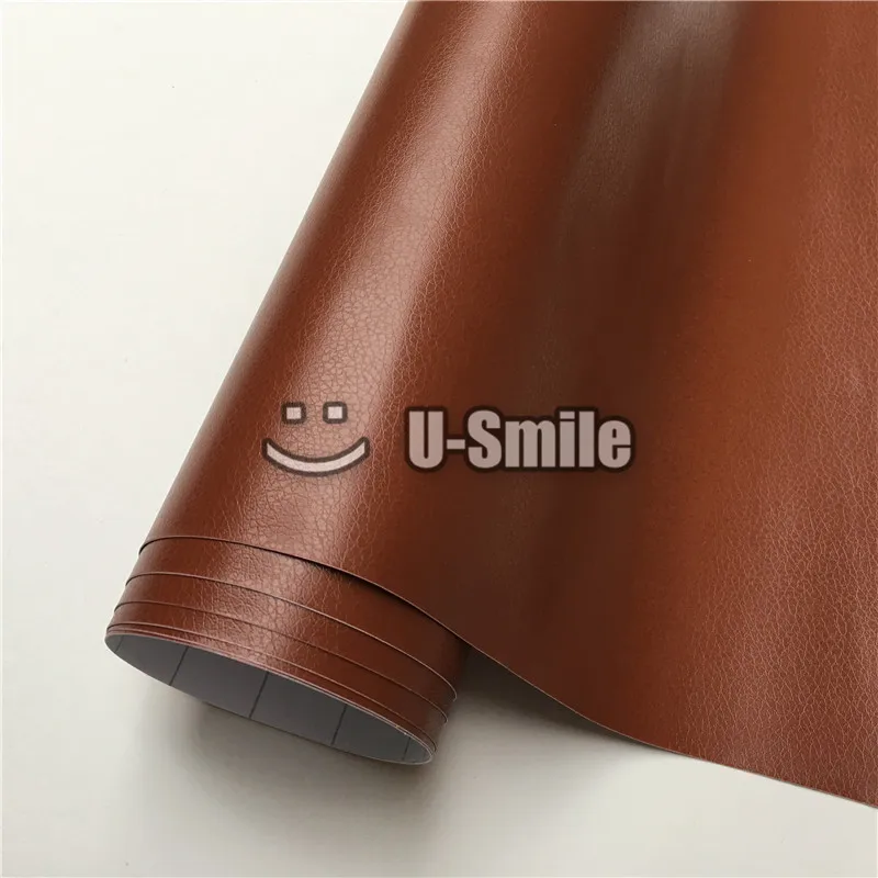 Brown Leather Vinyl Film Leather Self Adhesive Vinyl Stickers For