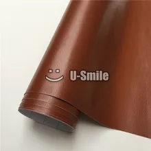 Brown Leather Vinyl Film Leather Self Adhesive Vinyl Stickers For Laptop Phone Car Decoration Size:1.52*30m/Roll