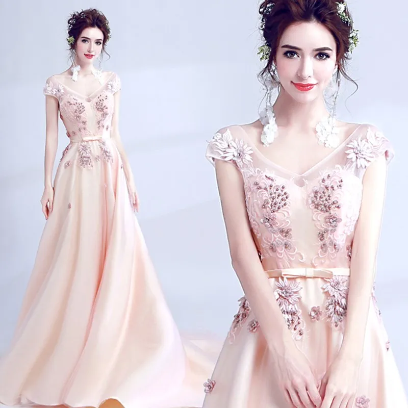 Ruthshen 2018 Длинные платья выпускного вечера Vestidos De gala Largos Аппликации Сексуальная V