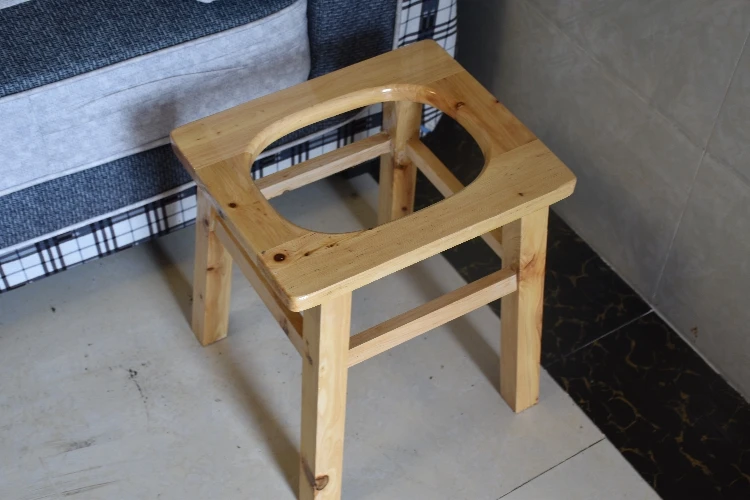 Портативный деревянный туалетный стул из цельного дерева, сиденье для унитаза для пожилых людей, медицинский комод 160 кг с подшипником