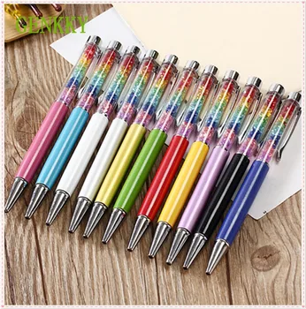 

5PCS/Lot GENKKY 11 Colors Diamond Ballpoint Pen Crystal Rainbow Ball Point Pens Stationery Ballpen Office School Promotion Gift