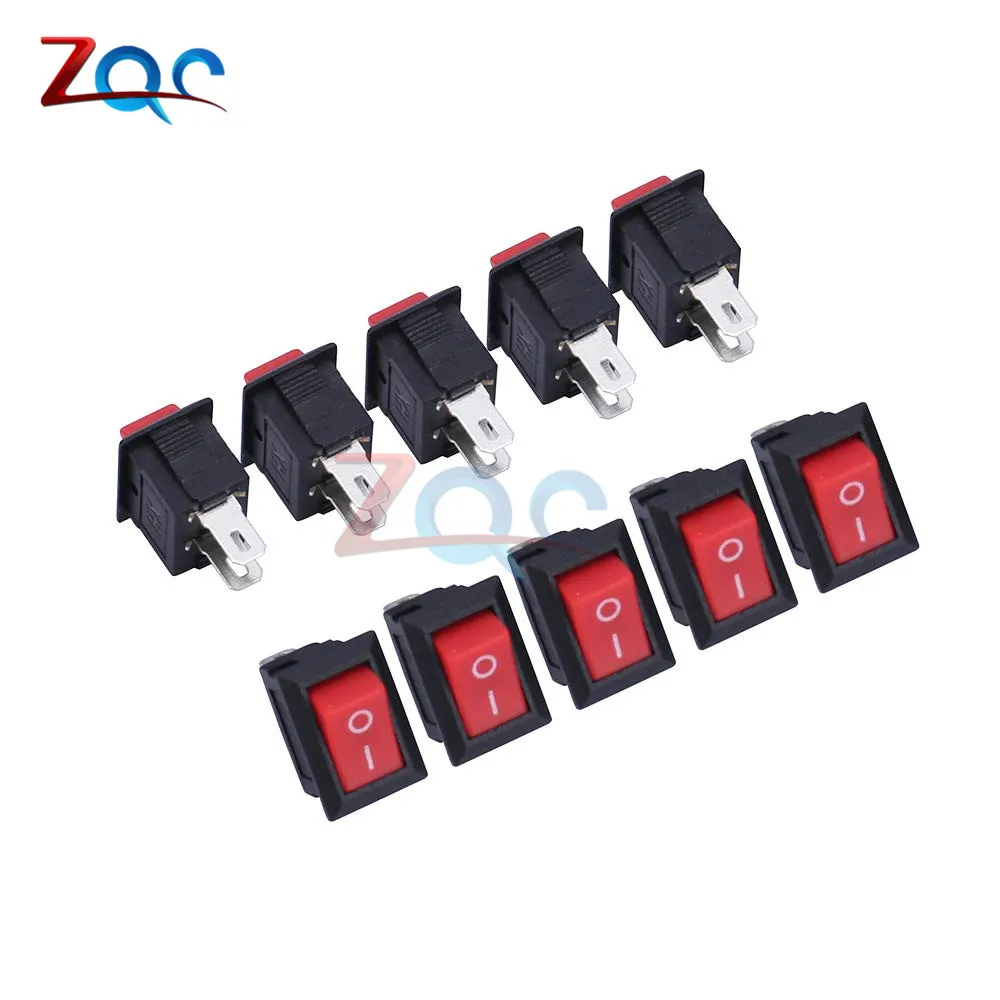 Кнопочный переключатель 10x15 мм SPST 2Pin 3A 250V KCD11 10 шт. кнопочный * 15 черный красный и