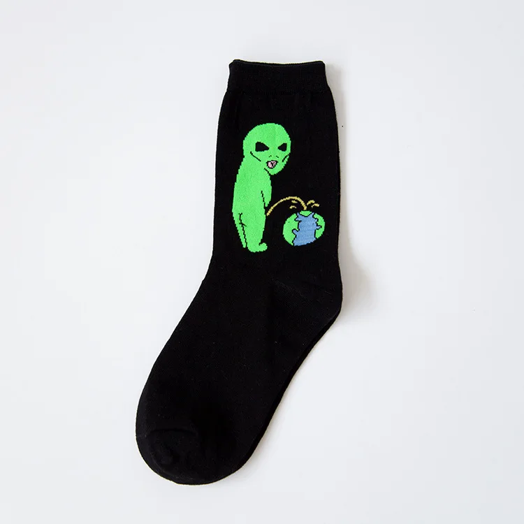 Дизайн, мужские и женские носки высокого качества с рисунком кота, хлопковые носки в стиле хип-хоп и т. Д - Цвет: Темно-серый