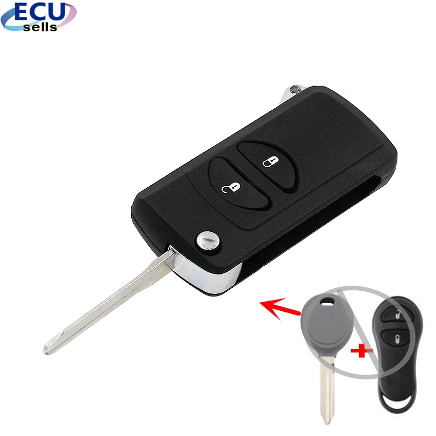 

For Chrysler Grand Cherokee PT Cruiser Voyager CONVERSION Flip Remote Key fob CASE