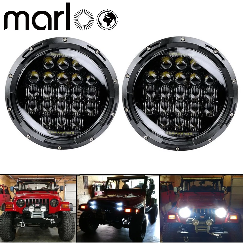 

Marloo 5D 126W 7 Inch LED Headlight 7" Round LED Headlamp For Jeep Wrangler JK, TJ, CJ, Harley Motorcycle, Truck, 4X4, Cars