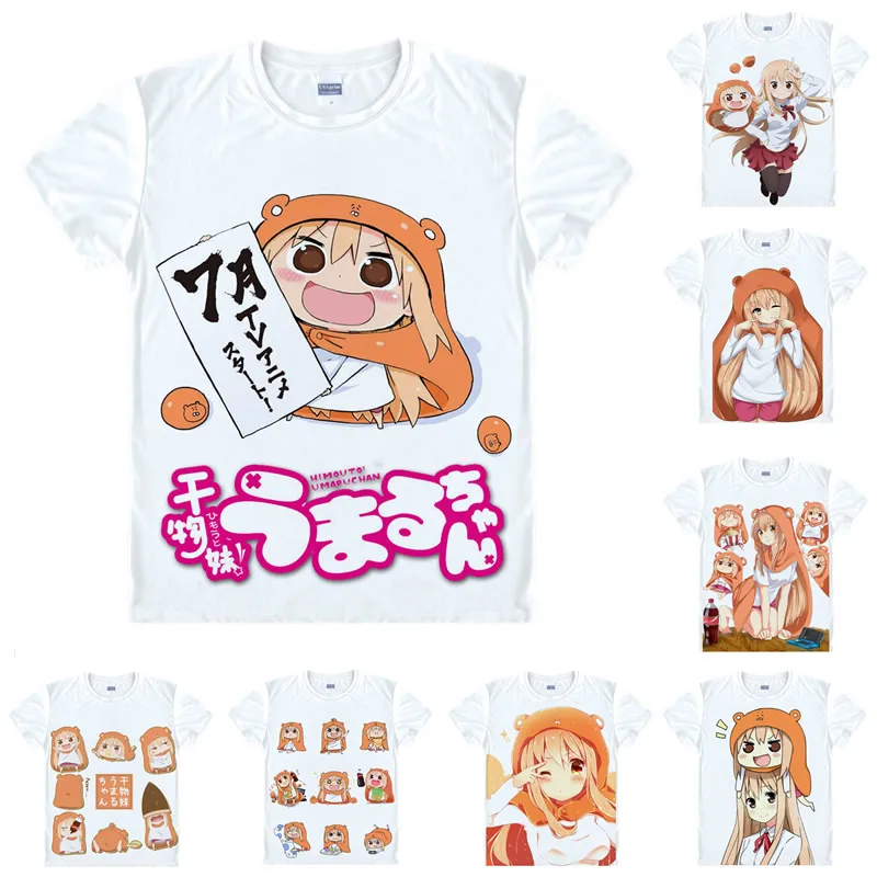 Coolprint аниме рубашка Himouto! Футболки с коротким рукавом Умару дома Бана эбина Кири