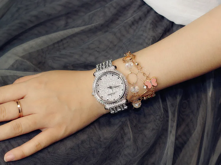 Роскошные Melissa леди женские часы Элегантный Полный Стразы CZ Мода Большой часов браслет кристалл часы девушка подарок на день рождения коробка