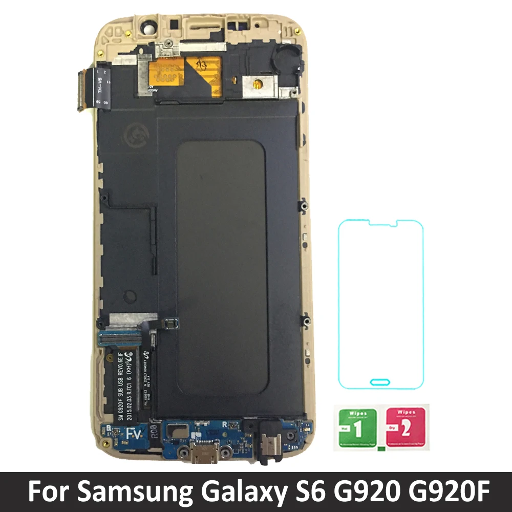 

For Samsung Galaxy S6 G920 LCD Display Touch Screen Digitizer Assembly Replacement with Frame S6 G920 G920A G920F LCD Adjustable