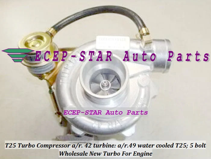 TURBO Inlet flange T25 Outlet flange with 5 bolts water cooled Turbo charger Compressor ar. 42 Turbine ar.49 Turbocharger  (3)