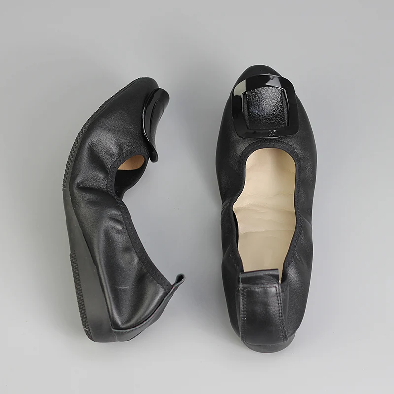 Г. весенне-летние новые тонкие туфли с острым носком обувь из натуральной кожи, большие размеры 35-43, плоские с каблуком - Цвет: black