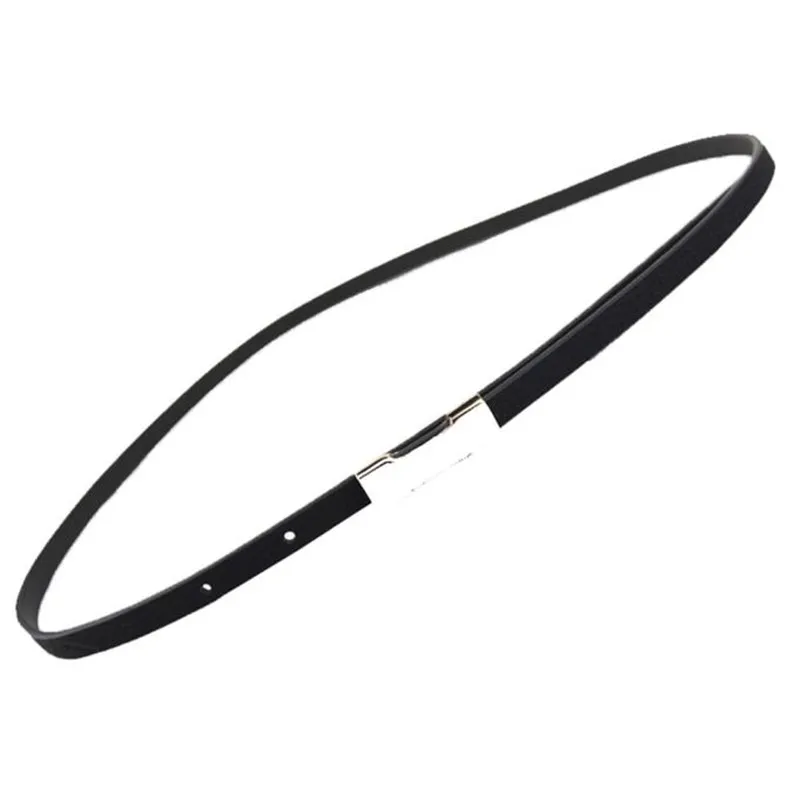 New Women Lady Fashion Metal Thin Gold Buckle Skinny PU Leather Waistband Belt Faux leather belts for women 40FE0207