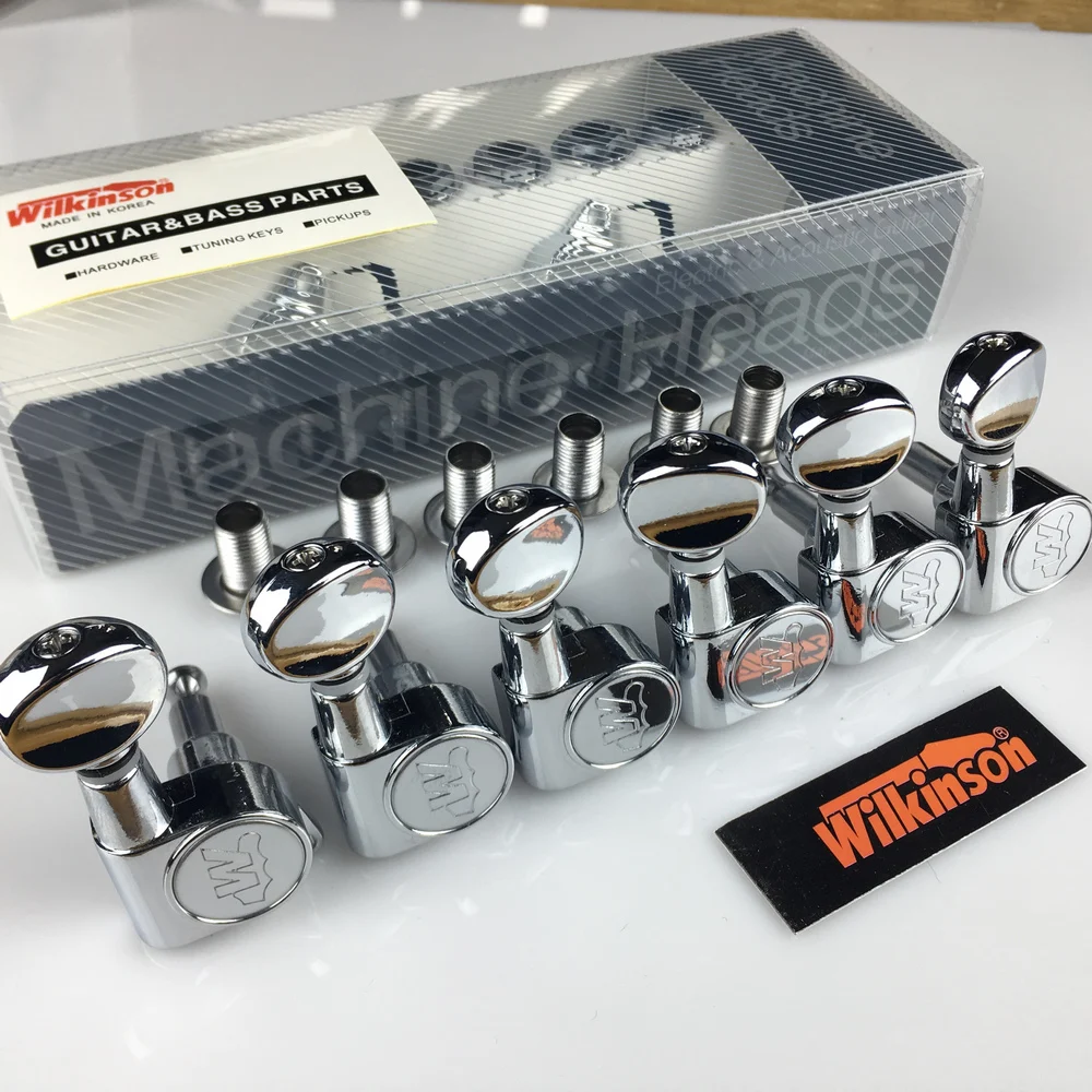 

NEW Wilkinson WJN-05 Electric Guitar Machine Heads Tuners Mini Oval Tuner for ST TL Tele Chrome Silver Tuning Pegs