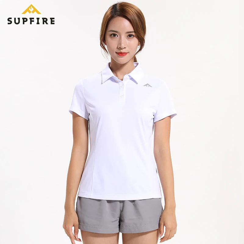 

Supfire Running Polo shirt Quick Dry Gym T-shirt Sports Fitness Short Sleeve Training Hiking Women Shirt Sportswear C004