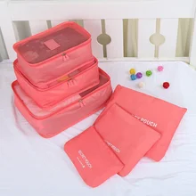 6 шт. нейлоновый куб для упаковки женская мужская дорожная сумка водонепроницаемый кофр для одежды чехол для белья Органайзер большой емкости прочный вещевой мешок