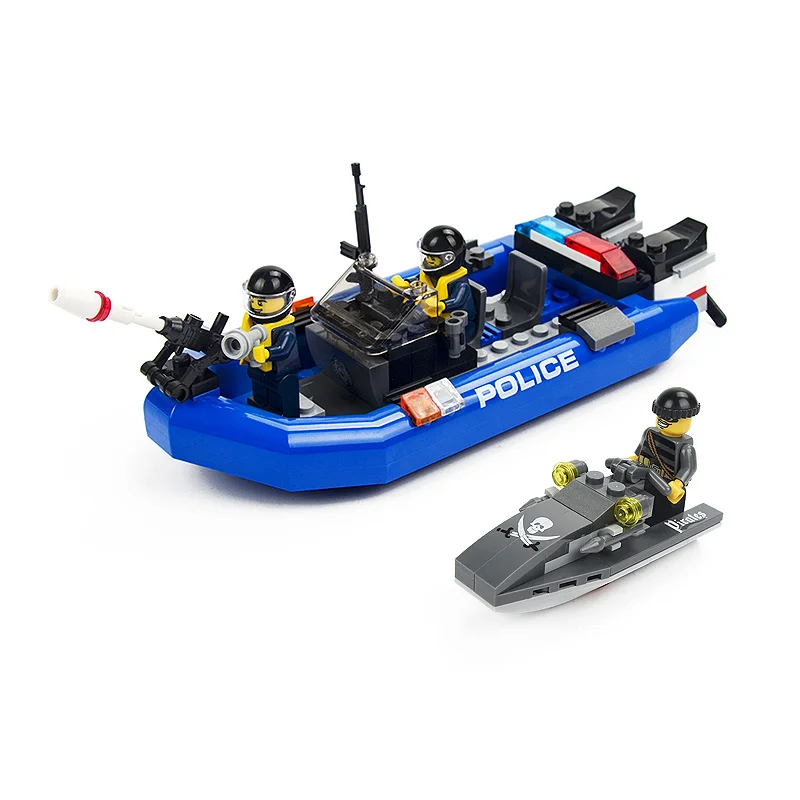 Block Police Series 146pcs Defend the Coast Building Blocks Sets Assembled Bricks DIY Educational Toys With