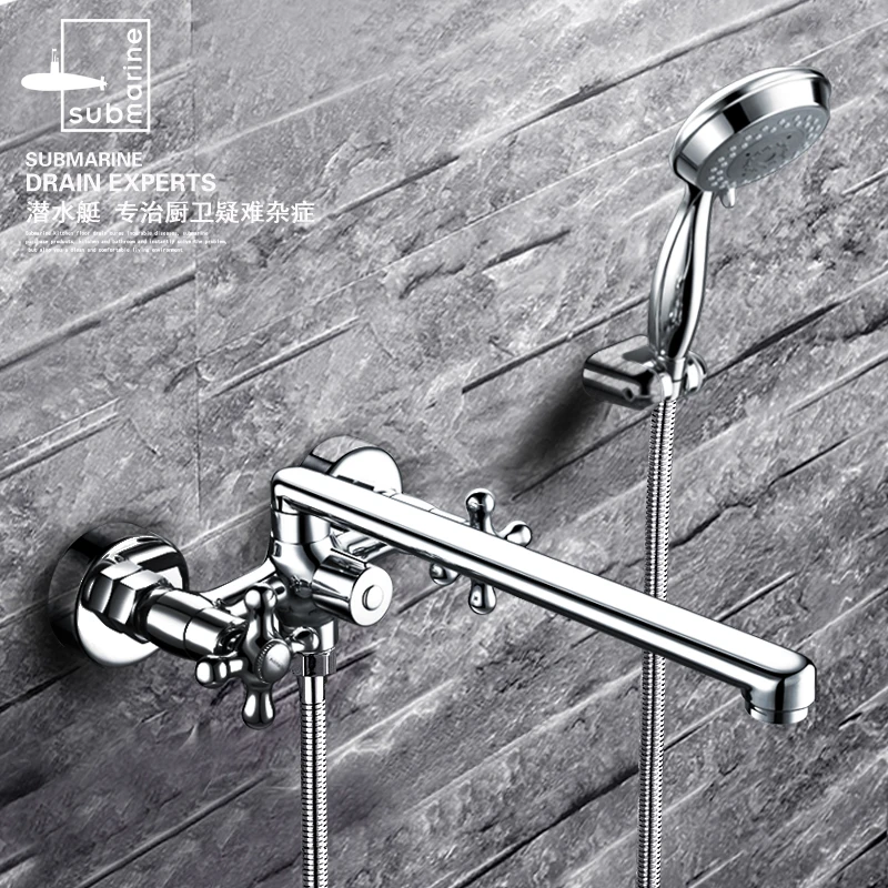 

Shower Faucets Multifunction Lengthen Outlet Double Handle Bath Shower Sets With Spray Shower Head Toilet Bidet YD-988