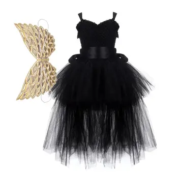 

Girls Tutu Dress V-neck Tulle Girl Evening Birthday Party Princess Dresses Kids Girl Ball Gown Halloween Cosplay Costume 2-8Y