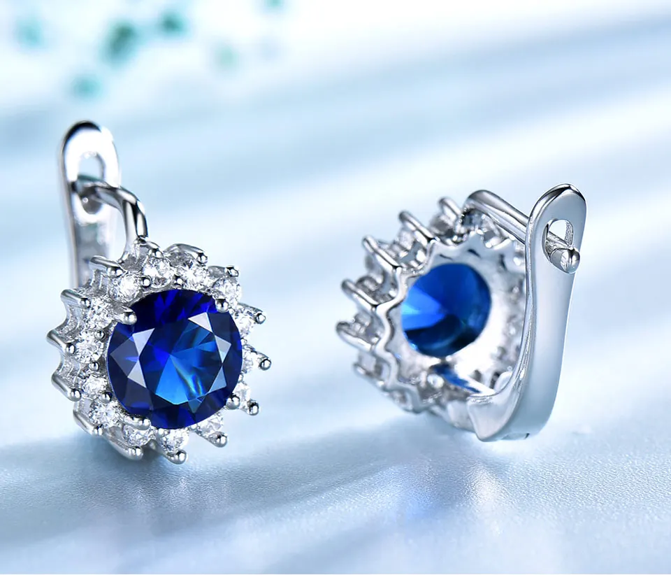 UMCHO Sapphire 925 sterling silver jewelry set for women S020S-1 (4)