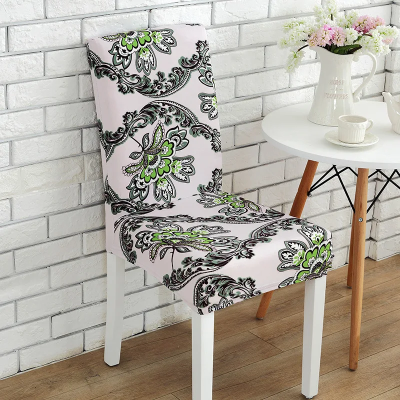 

Europe Styel Elastic Chair Cover Slipcover Modern Removable Anti-dirty Kitchen Seat Case Stretch Spandex Chair Cover for Banquet