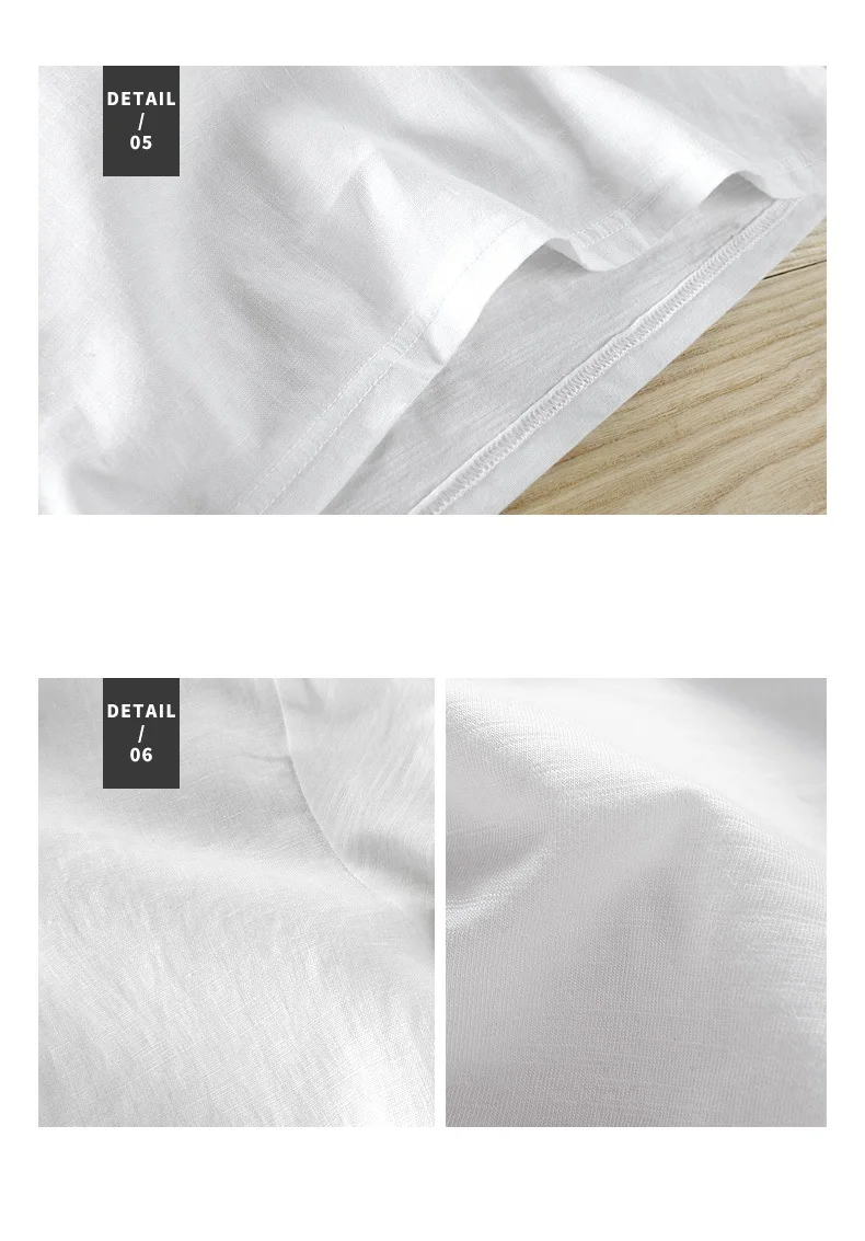 Летняя Новинка Мужская льняная футболка Классическая Свободная Повседневная белая футболка с круглым вырезом Мужская футболка с коротким рукавом и вышивкой