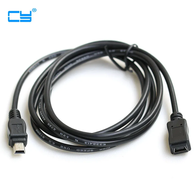 Heißer Verkauf 1 Stücke Schwarz Licht Adapter Kabel 50 cm/150 cm Mini USB B 5pin Männlich Zu Weiblich Verlängerungskabel Kabel Adapter