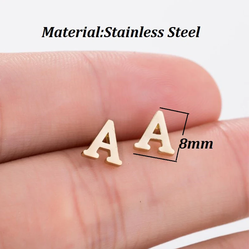 Yiustar A-Z Alphabet Earrings in Stud Earrings Tiny Lovely Alphabat Letter Earrings for Women Girls Kids Personalized Jewelry Fashion Jewelry
