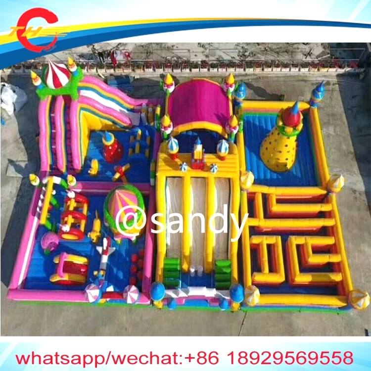 

free sea shipping/cnf term,20x15m giant inflatable amusement park,inflatable fun city,large party rent kid inflatable playground