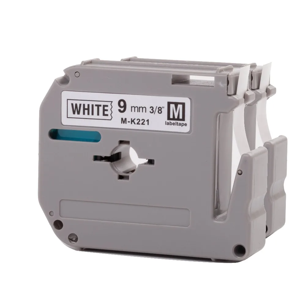 2pcs Black on White 9mm brother dymo mk 221 MK ribbon printer labelsin