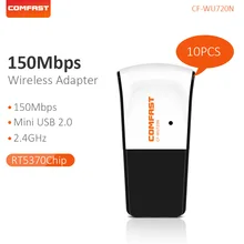 10 шт., 150 Мбит/с USB передатчик Wi-Fi донгл Беспроводной адаптер мини-ПК 2,4G Компьютерные USB Wi-Fi приемник сетевая карта CF-WU720N
